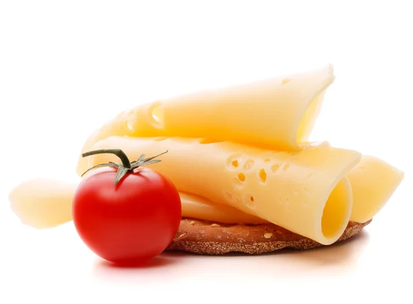 Cheese sandwich with cherry tomato — Stock Photo, Image