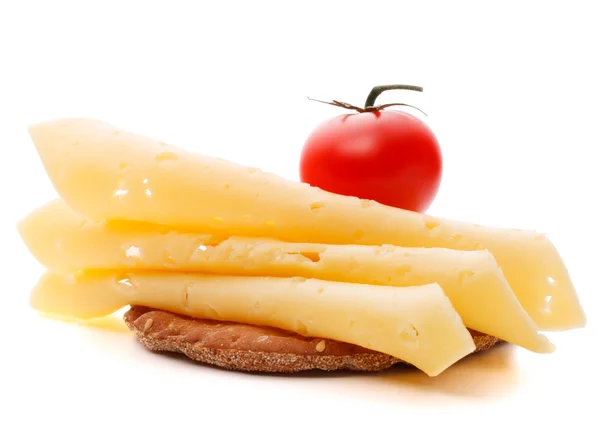 Cheese sandwich with cherry tomato — Stock Photo, Image