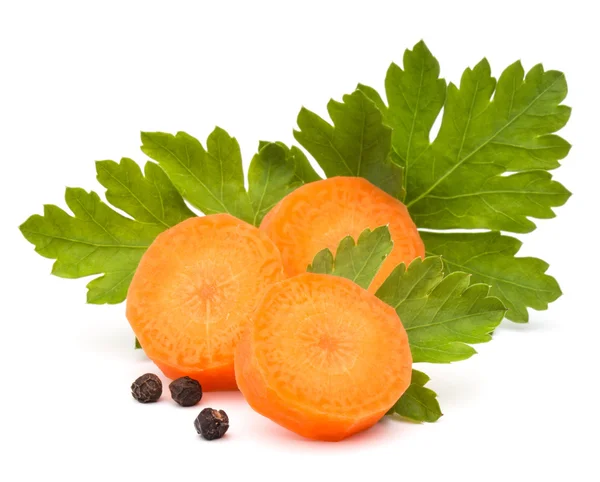 Tranches de carotte hachées et persil — Photo