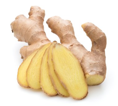 dilimlenmiş zencefil kökü