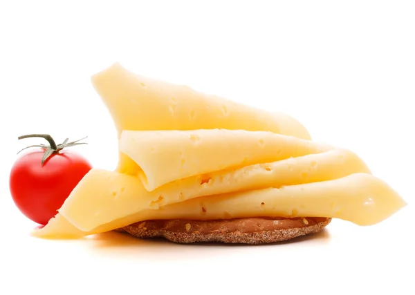 Cheese sandwich with cherry tomato — Stock Photo, Image