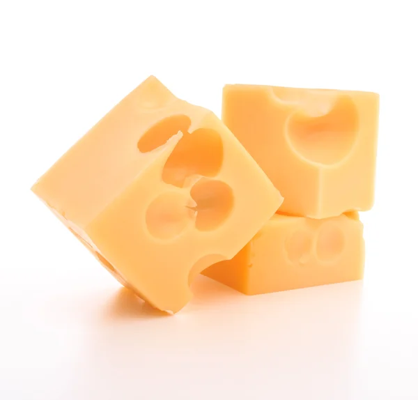 Cubos de queijo suíço — Fotografia de Stock