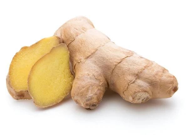 Fresh ginger root with slices — Stock Photo, Image