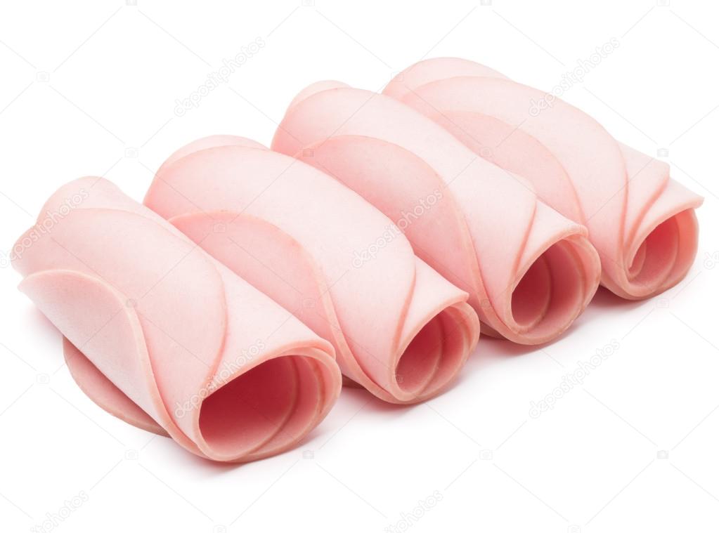 Cooked boiled ham slices