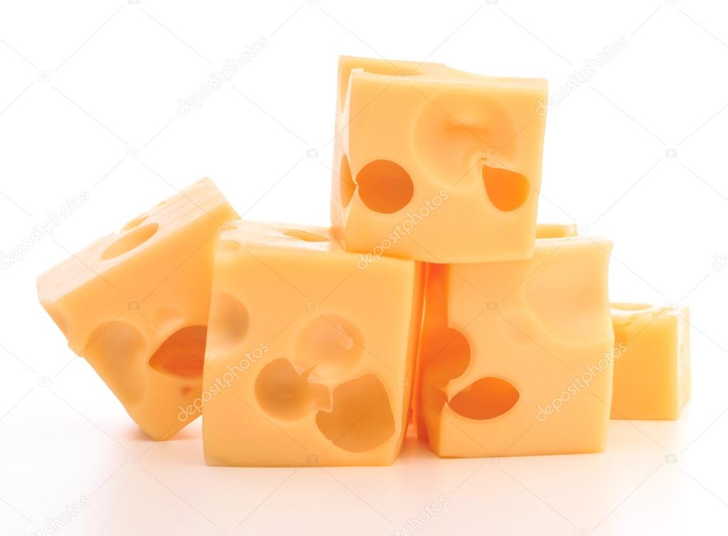 Swiss cheese cubes Stock Photo by ©natika 83542464