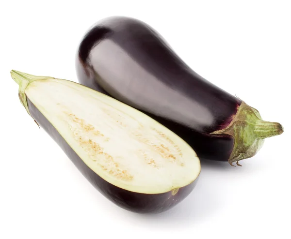 Aubergine fruit met de helft — Stockfoto