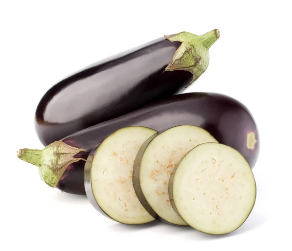 Äggplantor grönsak med skivor — Stockfoto
