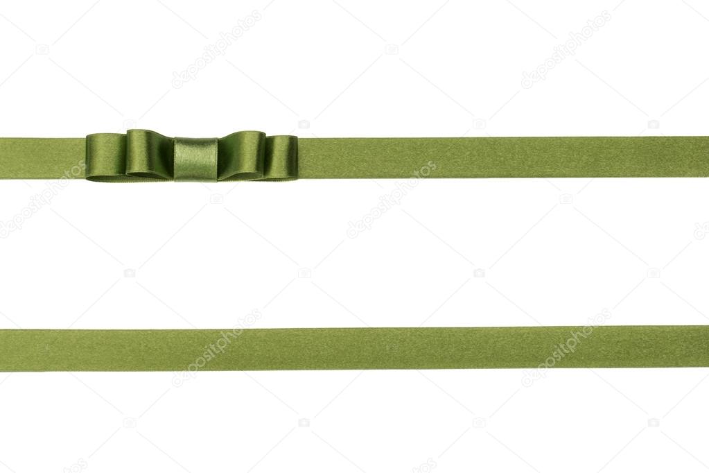 green gift ribbon and bow