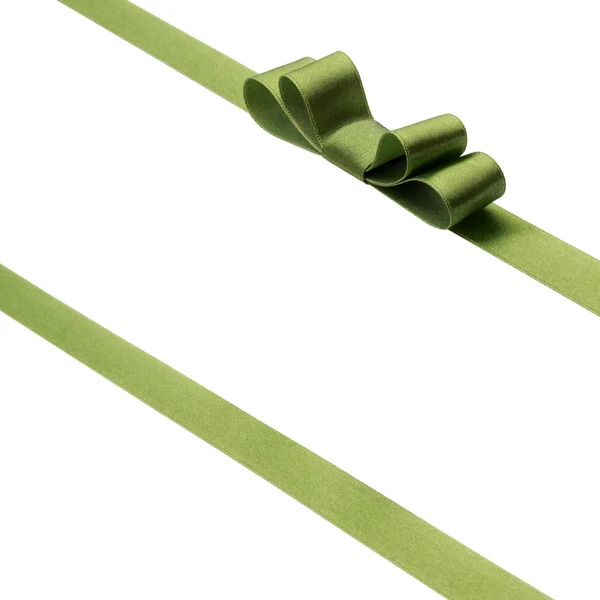绿色礼品丝带和蝴蝶结 — 图库照片