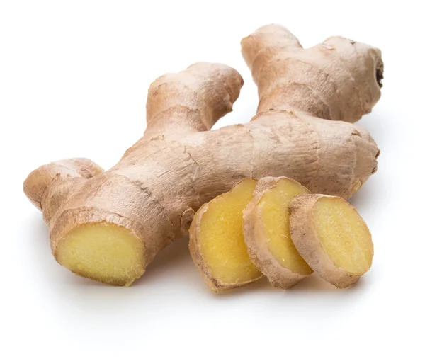 Fresh ginger root with slices — Stock Photo, Image
