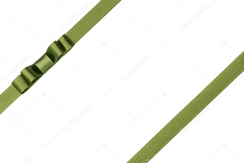 Festive green gift ribbons