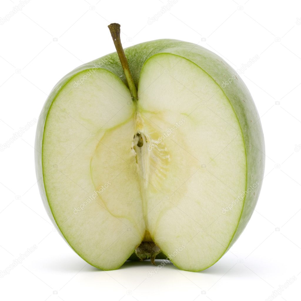 Green sliced apple