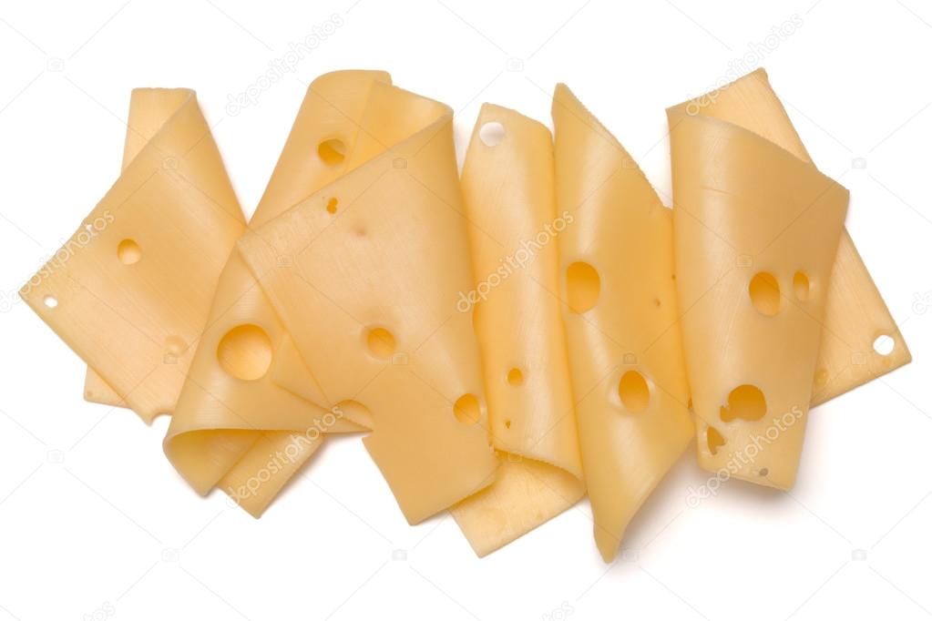 cheese slices on white
