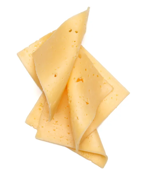 Sýrové plátky na bílém pozadí — Stock fotografie