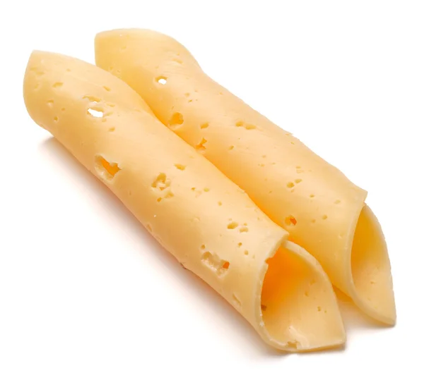 Las rodajas de queso sobre blanco — Foto de Stock