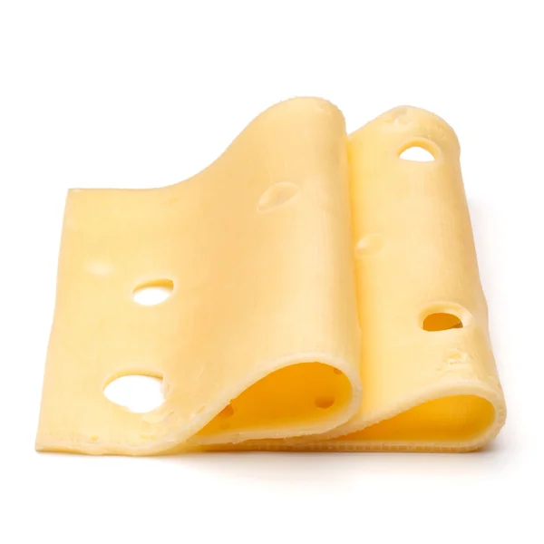Cheese slices  on white — Stock Photo, Image