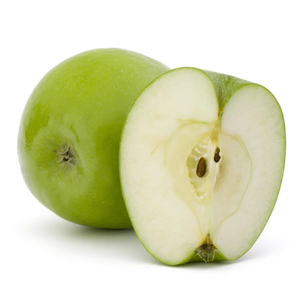 Green pokrojone jabłko — Zdjęcie stockowe