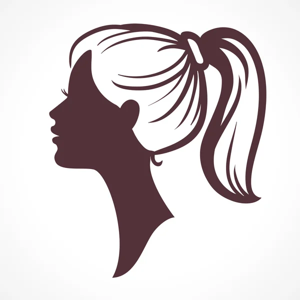 Woman face silhouette. Girl head — Stock Vector