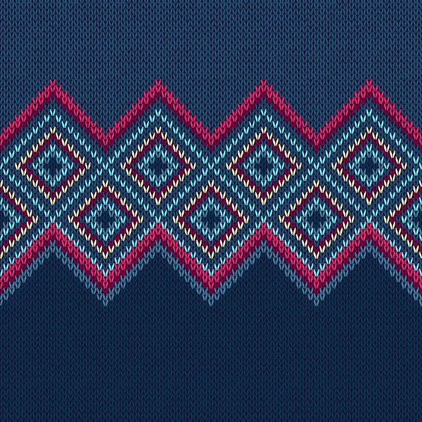 Seamless Pattern. Knit Woolen Ornament Texture — Stock Vector