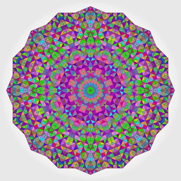 カラフルな円の万華鏡の背景。モザイクの抽象花 — ストックベクタ