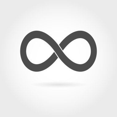 Sonsuzluk simgesi. Basit matematiksel işaret Isolated beyaz