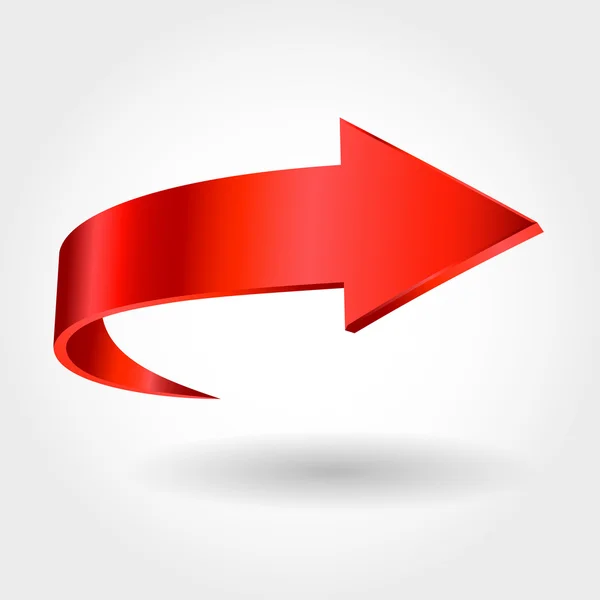 Flèche rouge et fond blanc — Image vectorielle