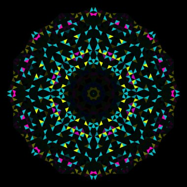 Soyut geometrik parlak Kaleidoscope desen.
