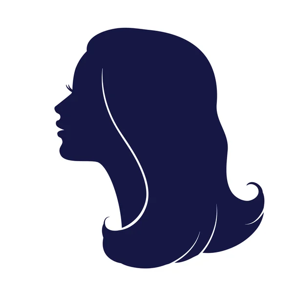Kvinna ansikte profil. Kvinnliga huvud siluett. — Stock vektor