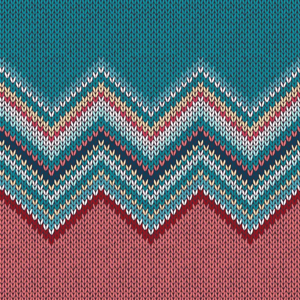 Bezešvé pletení vzor s vlnou ornament — Stockový vektor