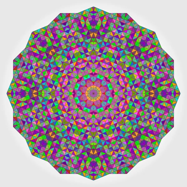 Bunte Kreis-Kaleidoskop-Kulisse. Mosaik abstrakte Blume von — Stockvektor