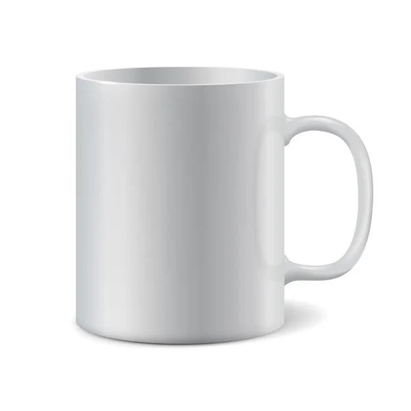 Taza de cerámica blanca para imprimir logo corporativo — Vector de stock