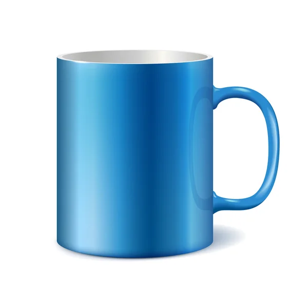 会社のロゴを印刷の青と白の陶器のマグカップ. — ストックベクタ