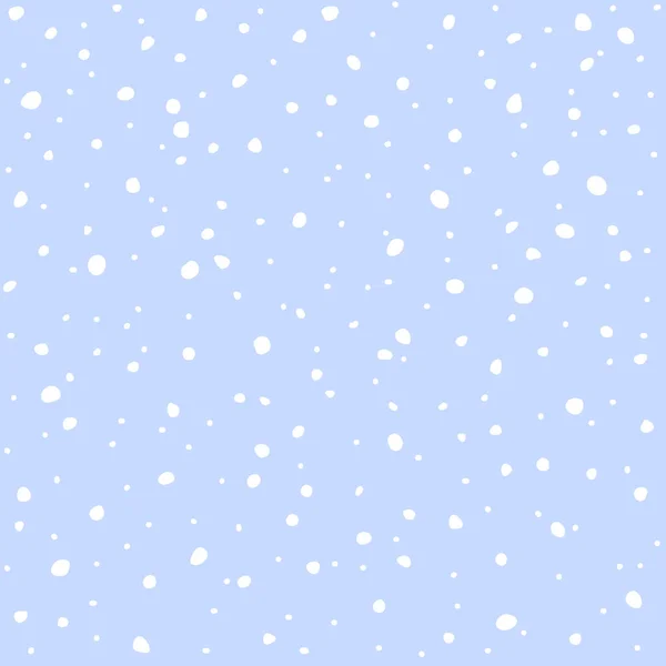 Falling snow seamless pattern. White snow — Stock Vector