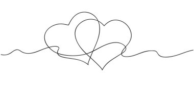 Kalpler. Devamlı çizim çizimleri. Arkadaşlık kavramı. Sonsuza kadar en iyi arkadaş. Siyah ve beyaz vektör çizimi