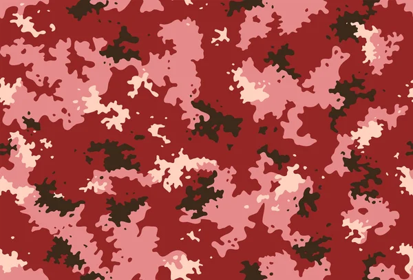 Modèle de camouflage classique sans couture. Camo pêche chasse arrière-plan vectoriel. Masquage rouge brun rose couleur militaire texture papier peint. Conception de l'armée pour l'impression de vinyle papier tissu — Image vectorielle