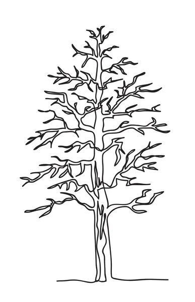 Tree. Continuous line art drawing vector illustration — Stock Vector