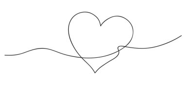 Kalp. Soyut aşk sembolü. Aralıksız çizim sanatı vektör illüstrasyonu.