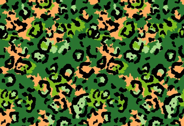 Patrón de medow de naturaleza floral sin costuras. Fondo de impresión de leopardo salvaje de moda. Diseño moderno de impresión animal. — Vector de stock