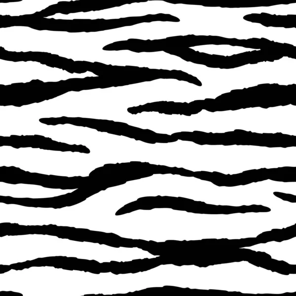 Zebra stripes seamless pattern. Tiger stripes skin print design. Wild animal hide artwork background. Color vector illustration — Stock Vector