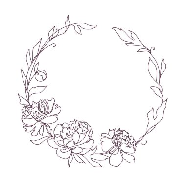 Çiçek çerçevesi. Çiçekli çelenk.