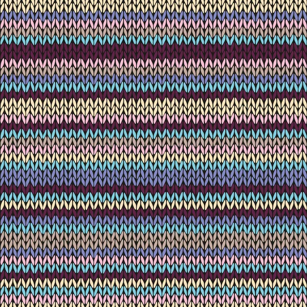 Seamless Color Striped Knitted Pattern — Stock Vector
