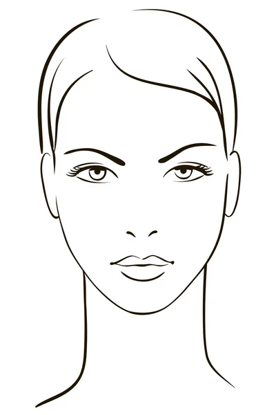 Cara de mujer joven — Vector de stock