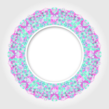 açık renkli dijital sınır ile soyut beyaz yuvarlak çerçeve