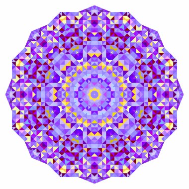 Dijital mozaik daire. tekerlek vektör yaratıcı renkli stil. Kırmızı