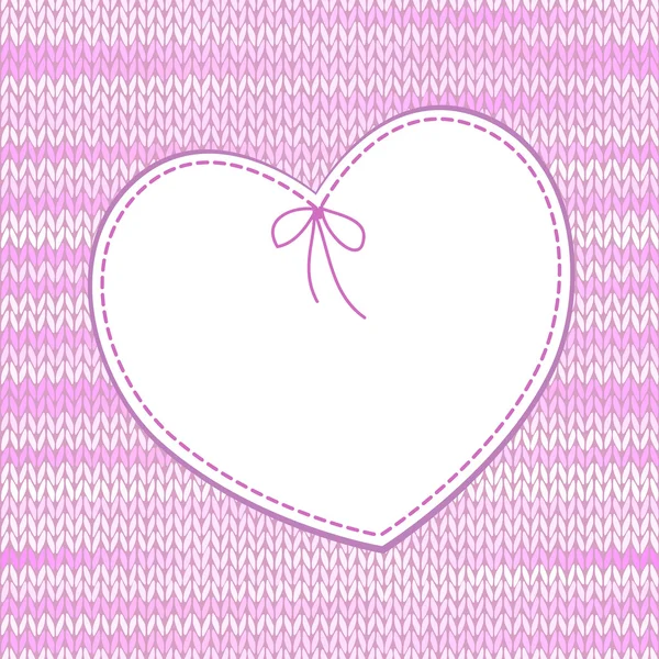 Conception de forme de coeur avec motif tricoté — Image vectorielle