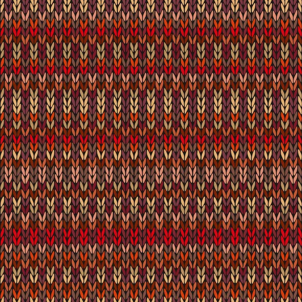 Sömlös etniska geometriska stickade mönster. Style röd rosa orange gul bakgrund — Stock vektor