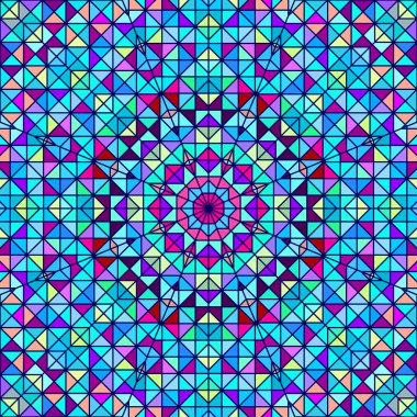 soyut renkli dijital dekoratif çiçek. sanatsal zemin renkli geometrik kontrast hat yıldız ve mavi pembe kırmızı mavi