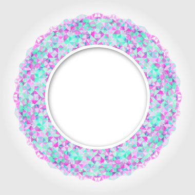 açık renkli dijital sınır ile soyut beyaz yuvarlak çerçeve