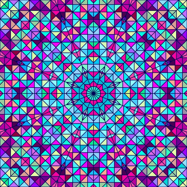 Fleur décorative numérique colorée abstraite. Ligne de contraste géométrique étoile et bleu rose rouge cyan couleur toile de fond artistique — Image vectorielle