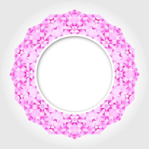 Abstracte witte cirkelframe met roze digitale rand — Stockvector